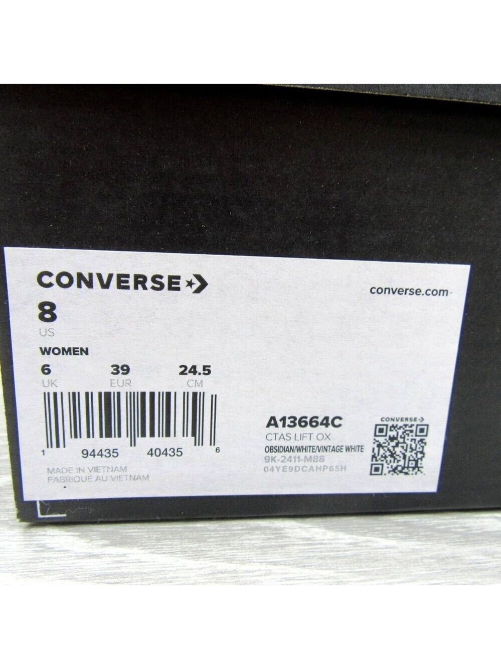 Converse CTAS Lift Platform Gingham Womens Size 8 Obsidian White NEW - Picture 16 of 16